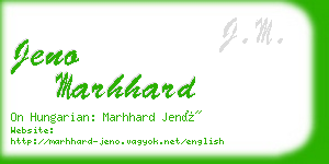 jeno marhhard business card